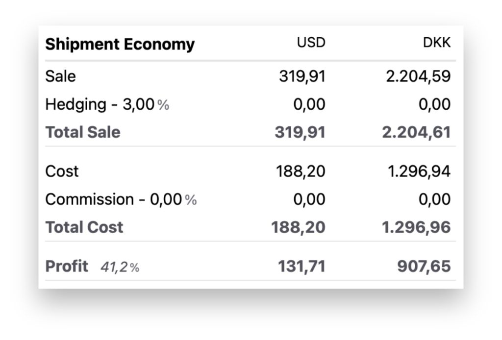 Billing and economy for a shipment